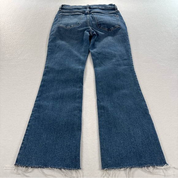 Madewell Mid Rise Kick Out Jeans Womens 25 Blue Raw Hem Denim Stretch Bootcut - Picture 4 of 9